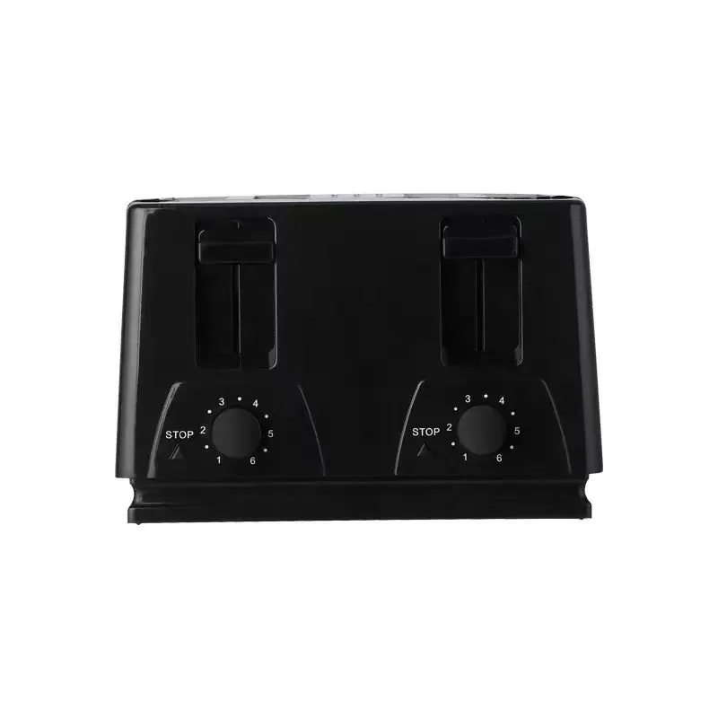 Black Adjustable Temperature 4 Slice Toaster