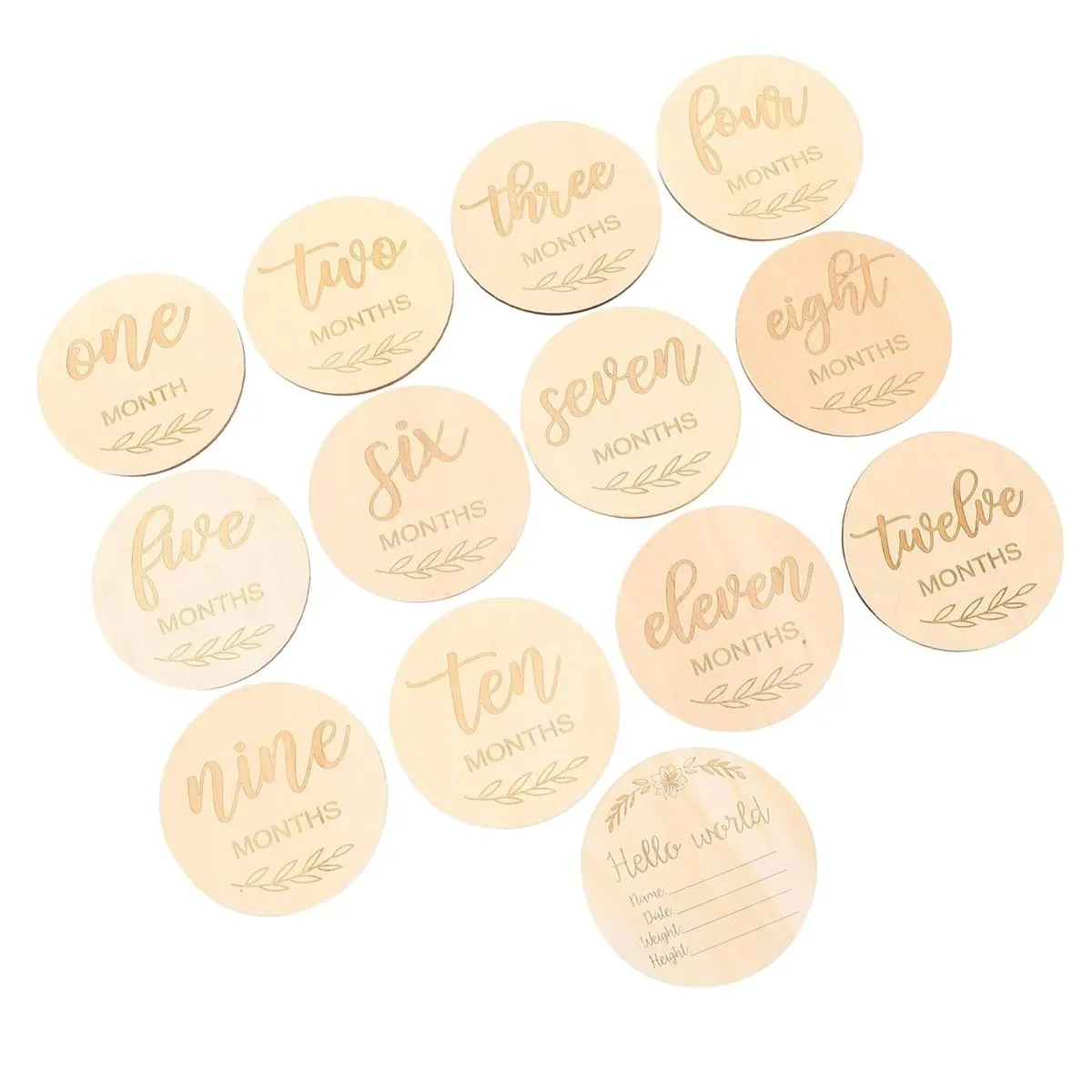 Safe Wooden Newborn Milestone Discs Photo Prop for Baby Growth