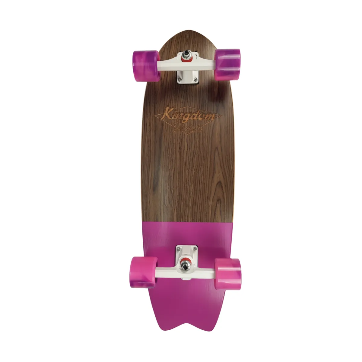 Kingdom Boards - Swallow Tail Surf Skate 31- inch Skateboard Cruiser - Magenta