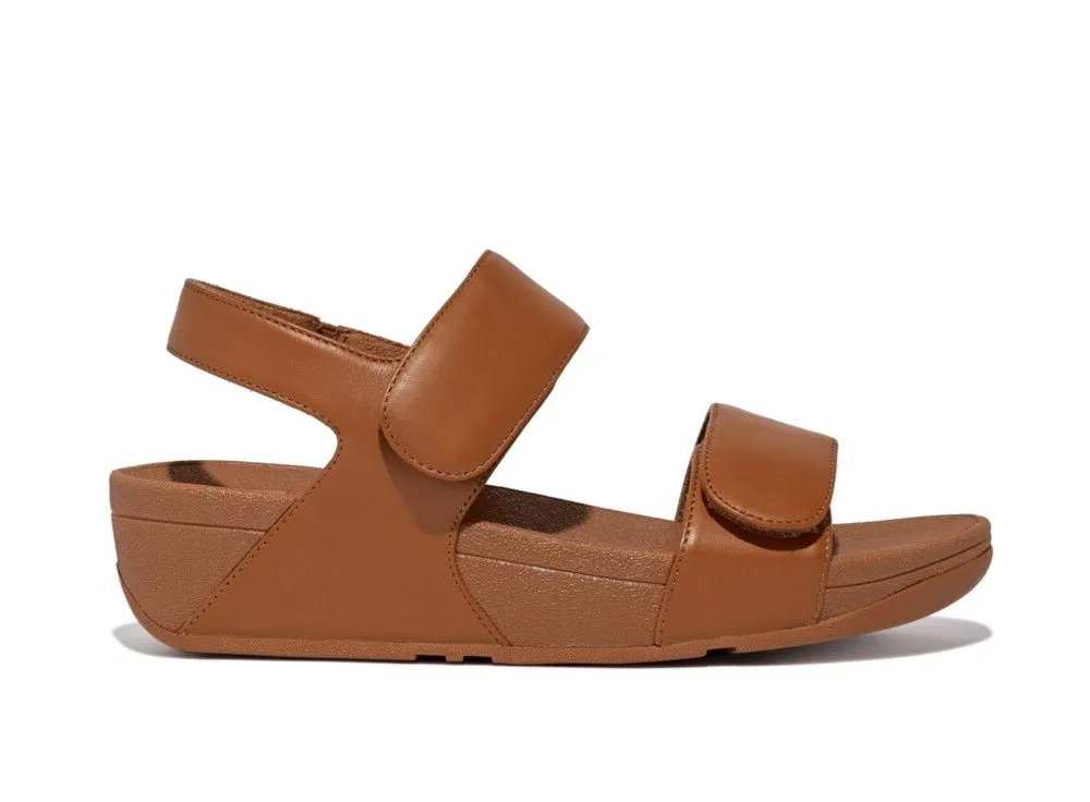FitFlop Lulu Adjustable Leather Back-Strap Sandals Light Tan - UK 5