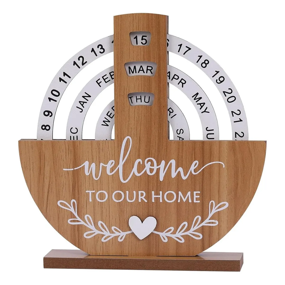 Wooden Calendar Home Porch Decoration Office Desktop Decoration B