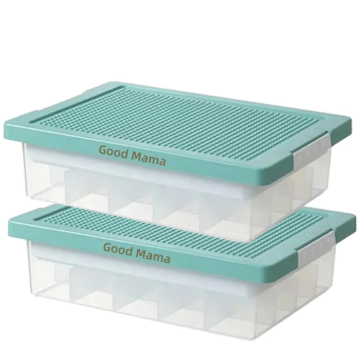GoodMama 2Pack Building Blocks Storage Organizer Toys Box with Lids - Green