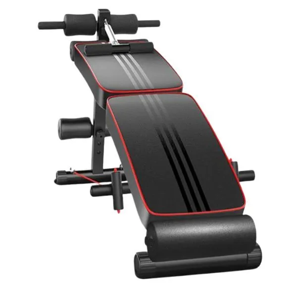 Adjustable Sit-Up Workout Bench - Black & Red (Home Gym)