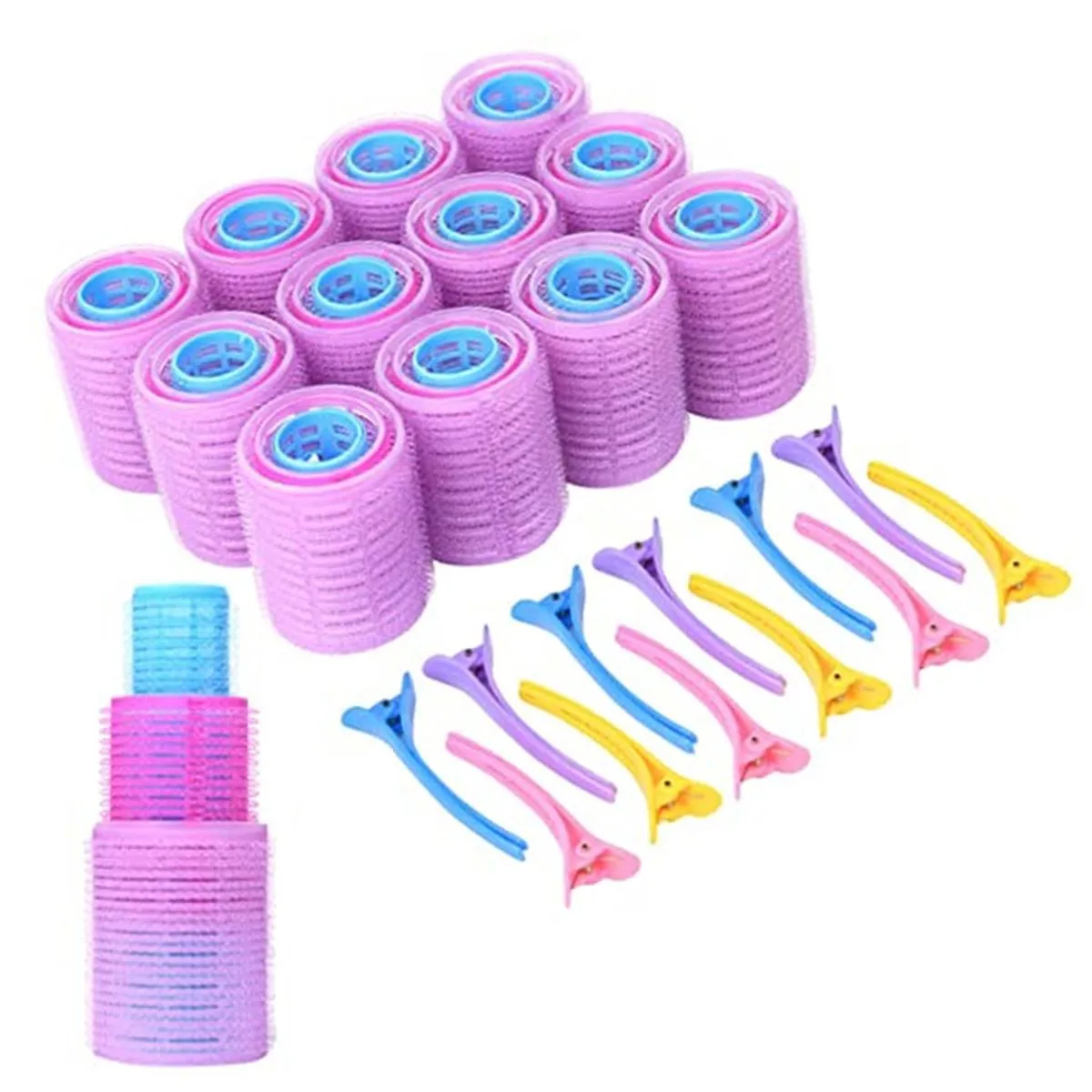 Self Grip Hair Rollers 36Pcs with Clips