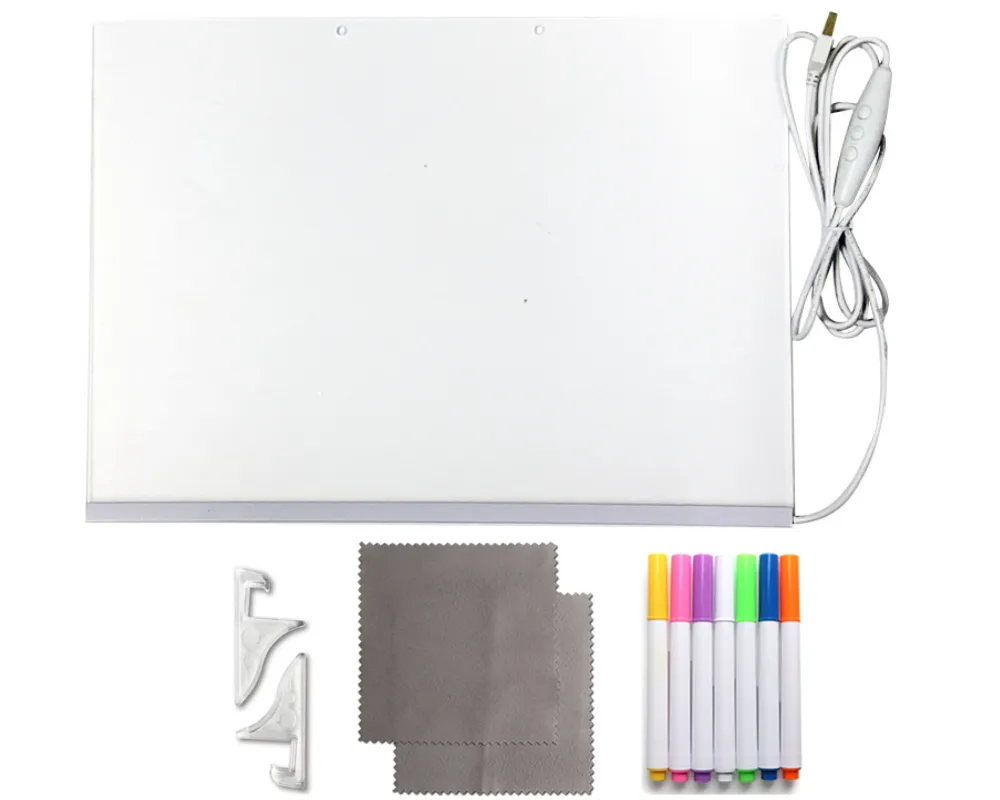 MorFansi Acrylic Drawing and Writing Board Set with LED Lighting For Kids