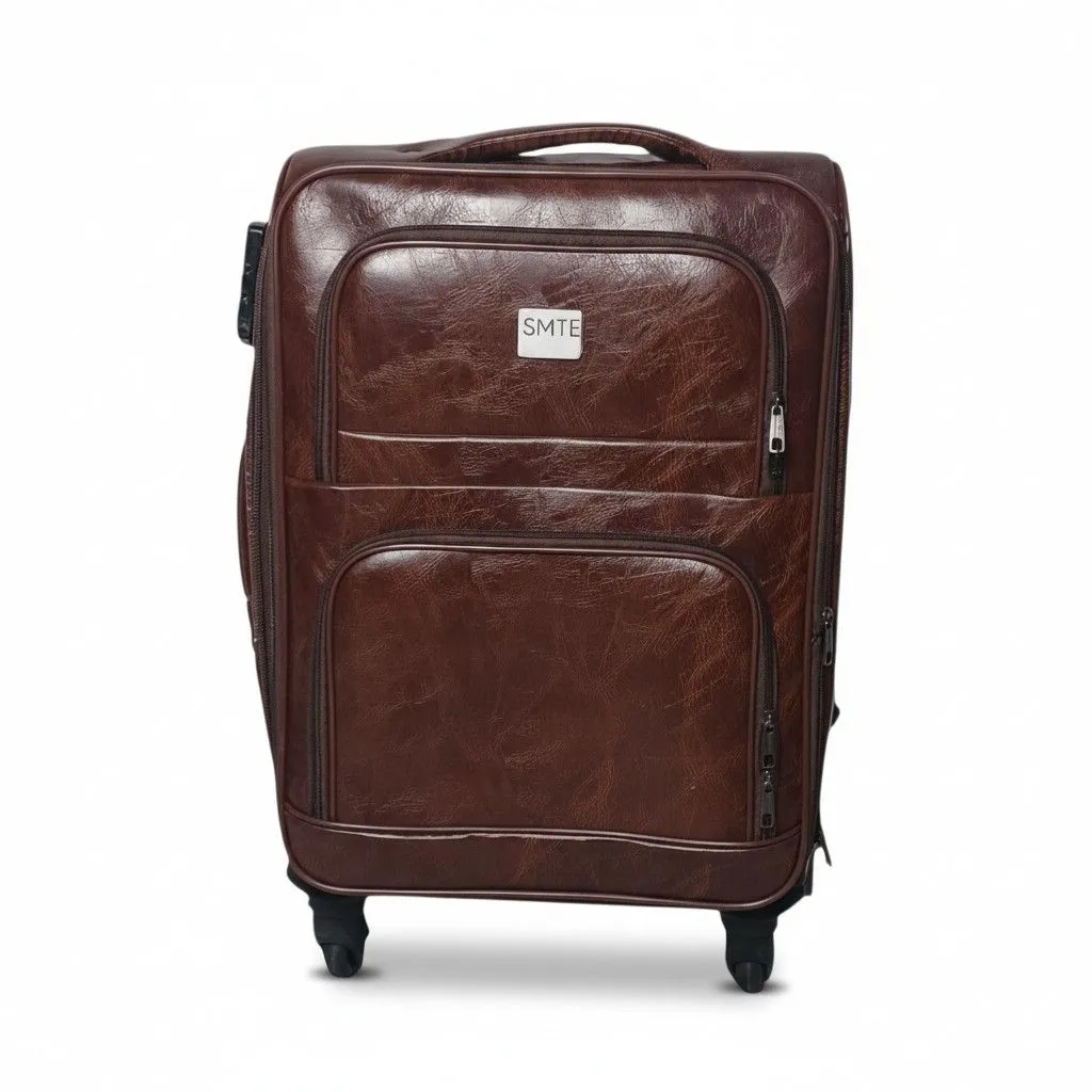 SMTE 23-Inch Premium PU Leather Suitcase