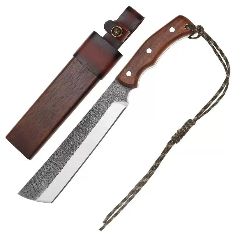Multi-functional thickened machete/logging knife for outdoor camping