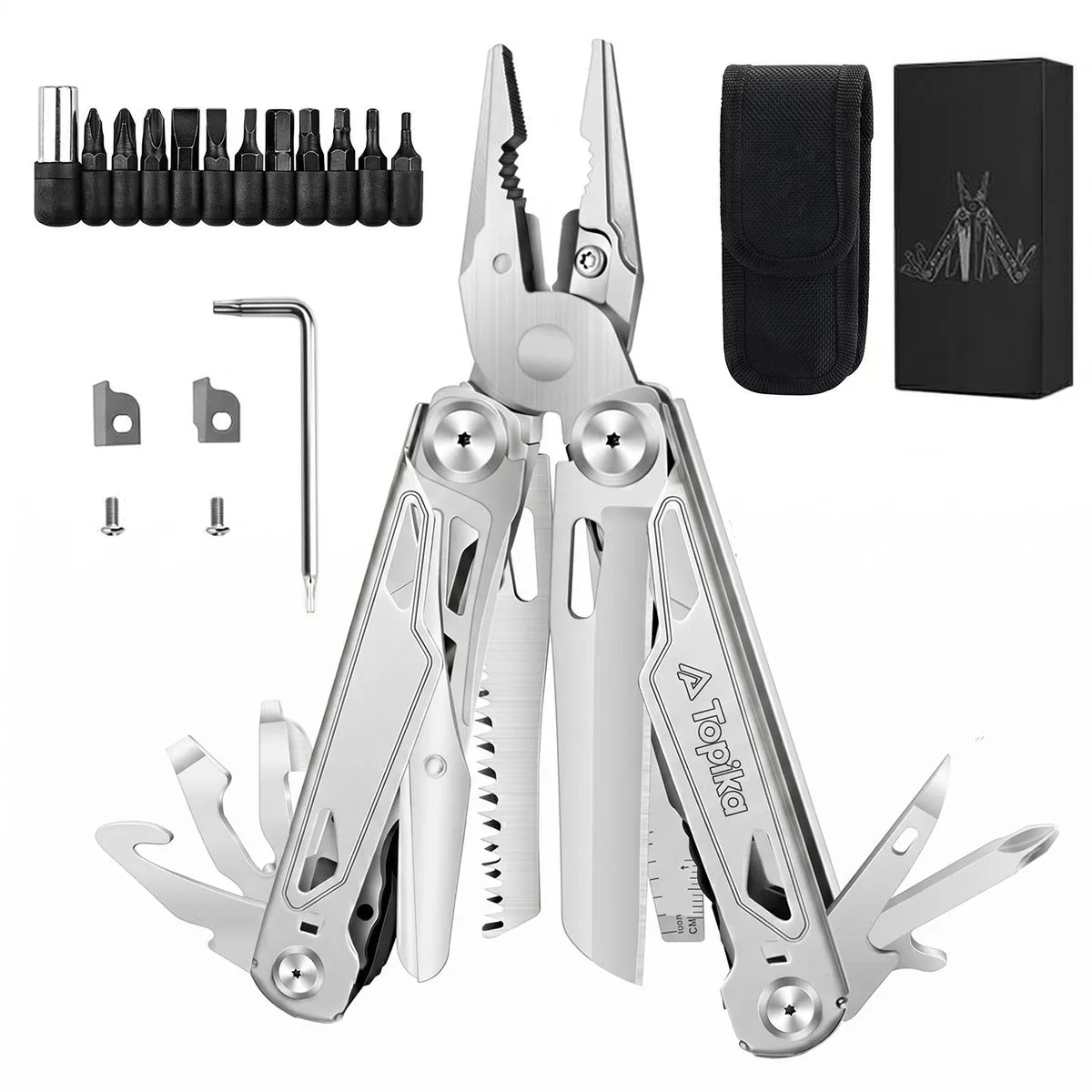 Topika - 28 in 1 Multitool with Pliers Knife Screwdrivers & More