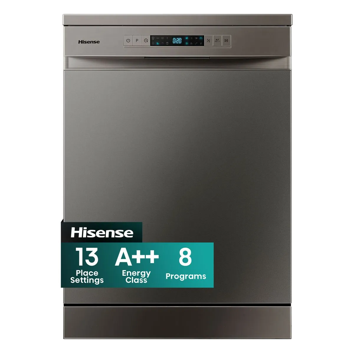 Hisense 13 Place Dishwasher with LED Display -Titanium Grey