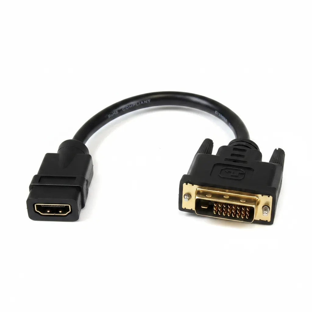 30cm Female HDMI Compatible to Male DVI Video Cable