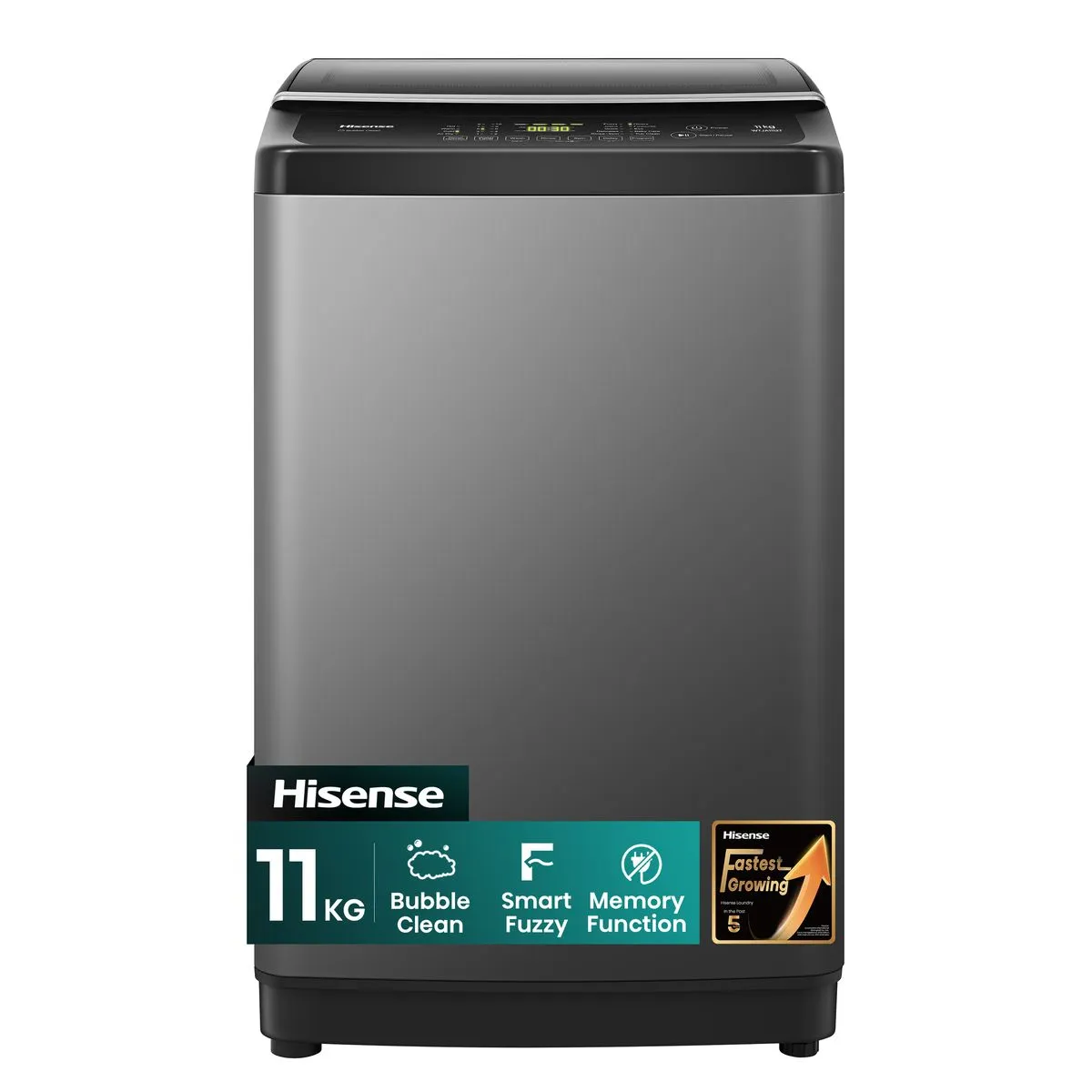 Hisense 11Kg Top Loader Washing Machine - Titanium Grey