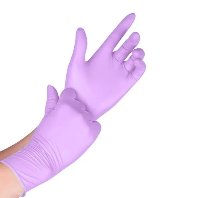 Premium Quality Soft Pink Nitrile Gloves - Finger Textured