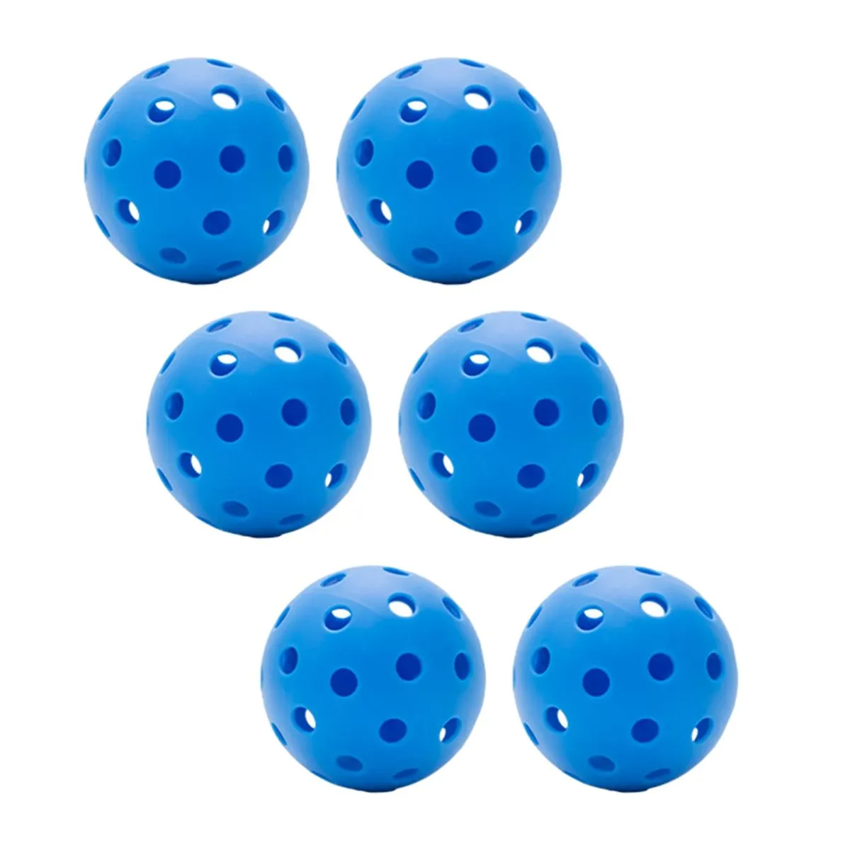 Indoor Pickleball Balls 26 Holes Hard Hollow Ball 6Piece - Blue