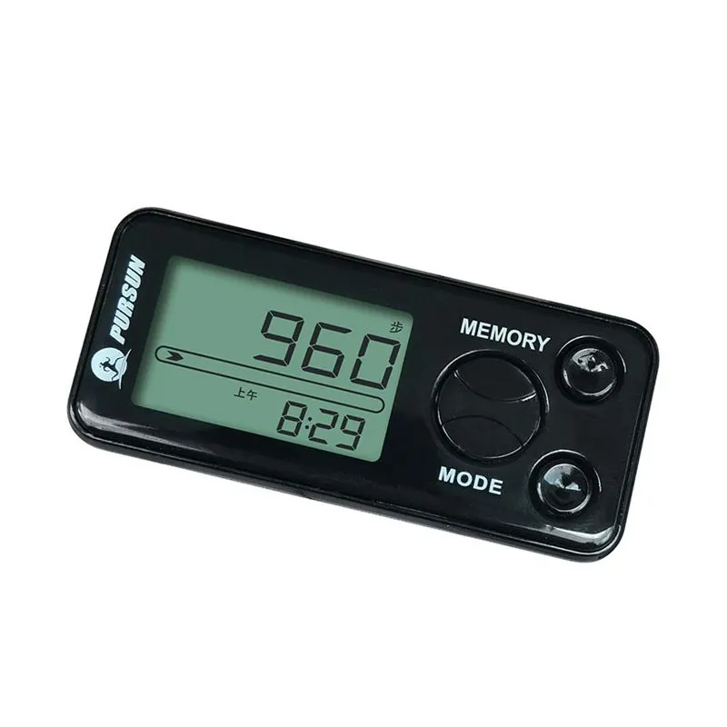 3D Pedometer-Step, Distance, Calorie Counter with 7-Day Memory - Black