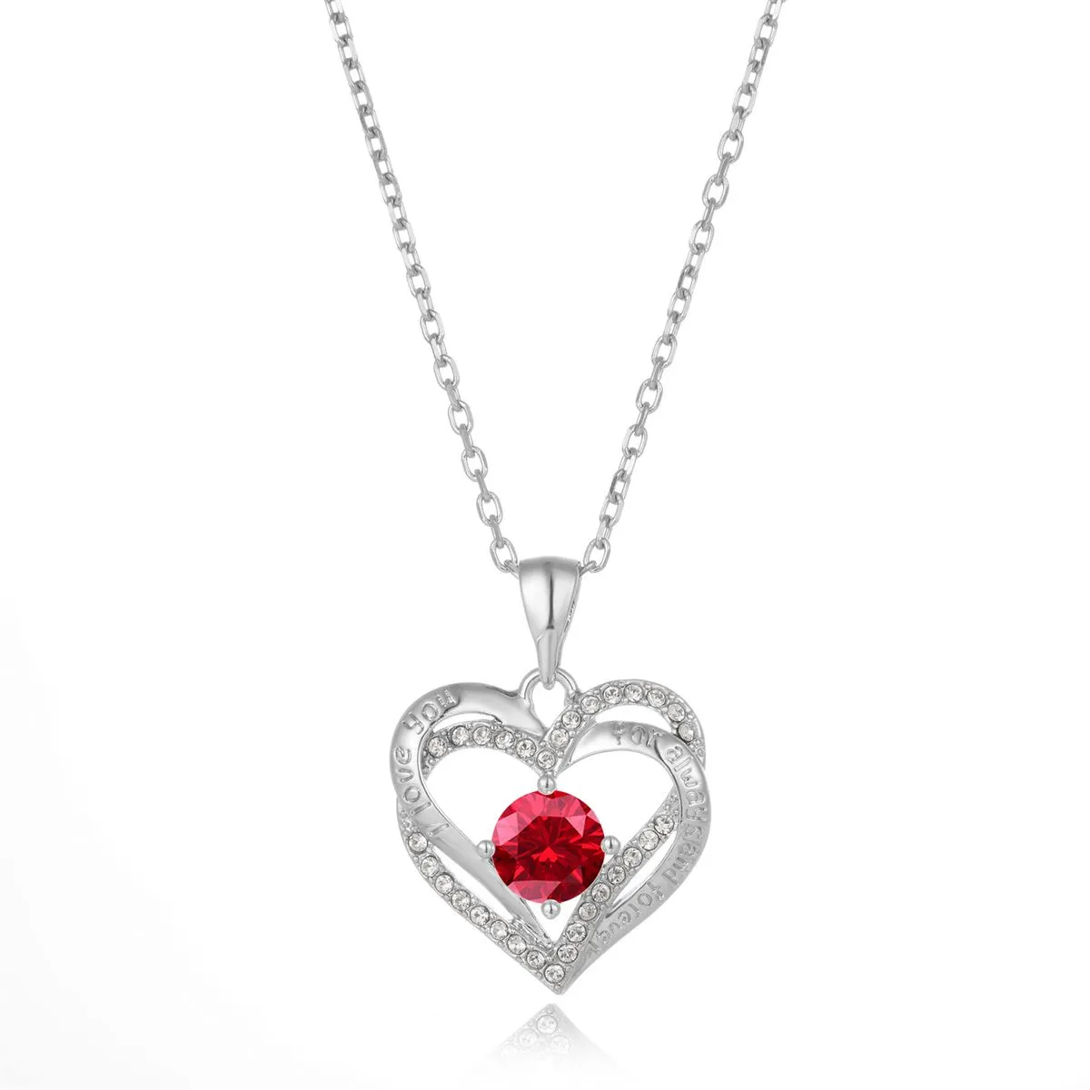 Crystalize I Love you.. July Birthstone Necklace with Swarovski Crystals
