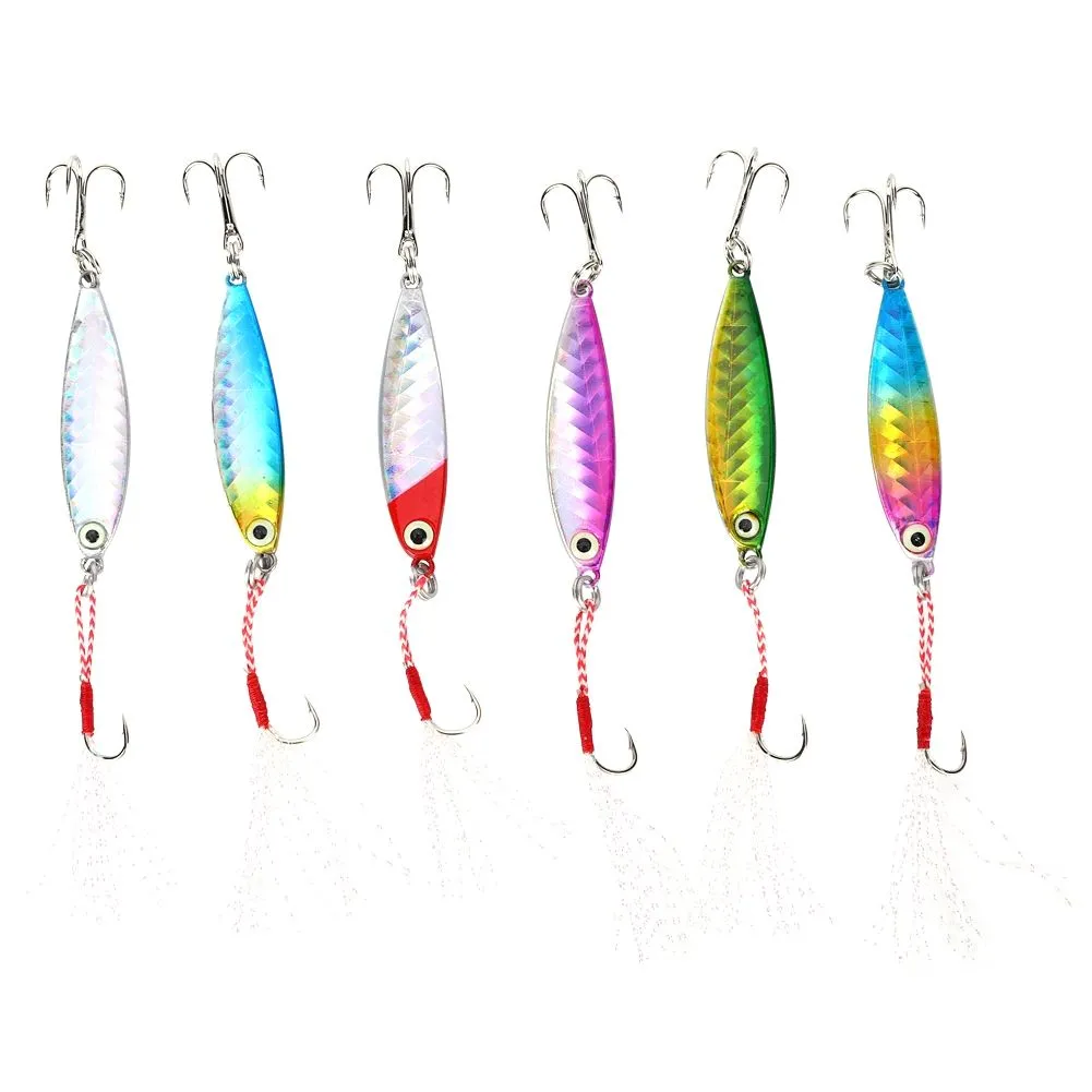 6Pieces Long - Shooting Sea Fishing Sequin Iron Plate Lure