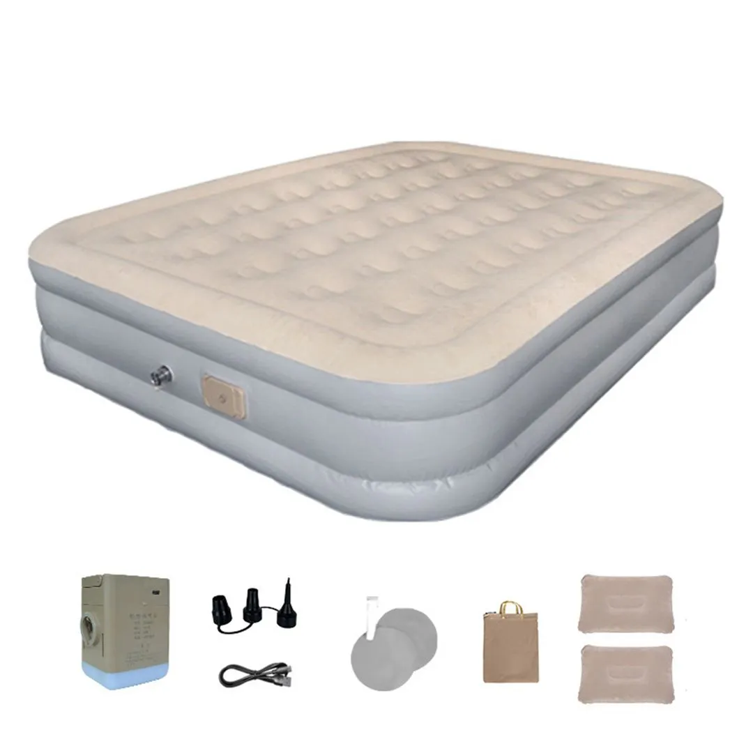 Inflatable Airbed Air Mattress PVC with 2 Inflatable Pillows Camping & Home
