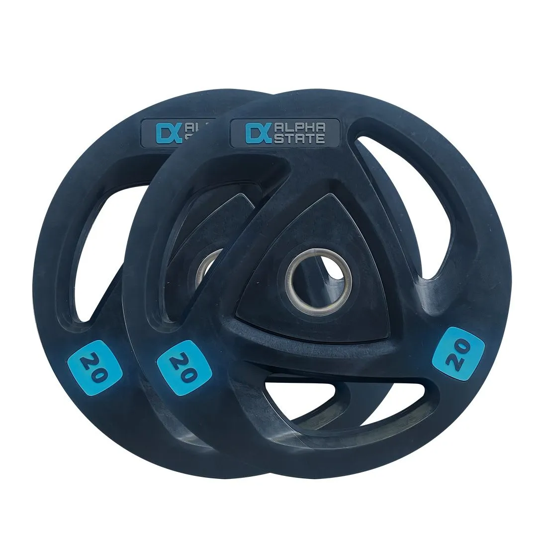 AlphaState Tri-grip Rubber Weight Plates - Pair