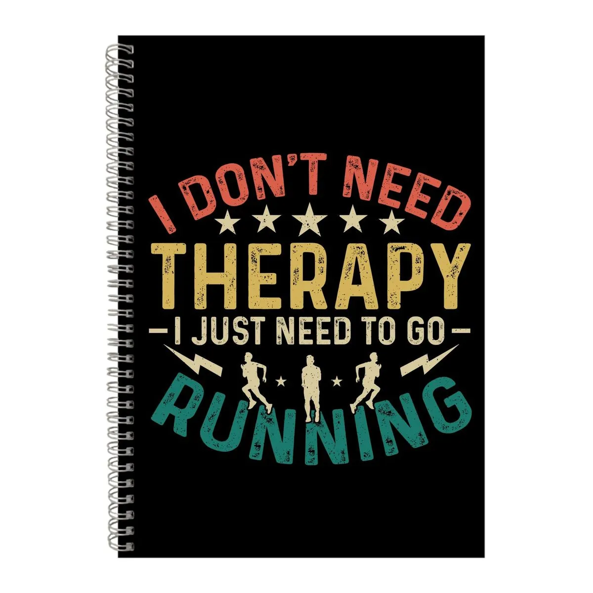 No Therapy A4 Notebook Spiral Lined Running Graphic Saying Notepad Gift 178