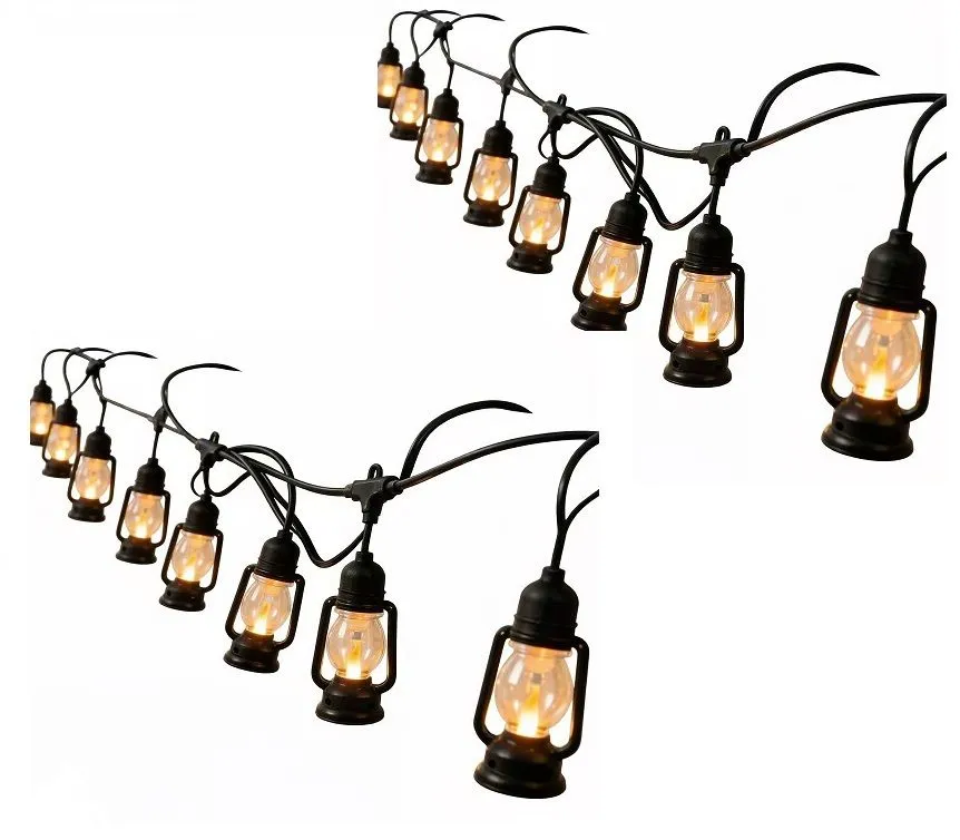 2Pack-LED Waterproof PVC 5-Meter 10-Lamp Flame Light String