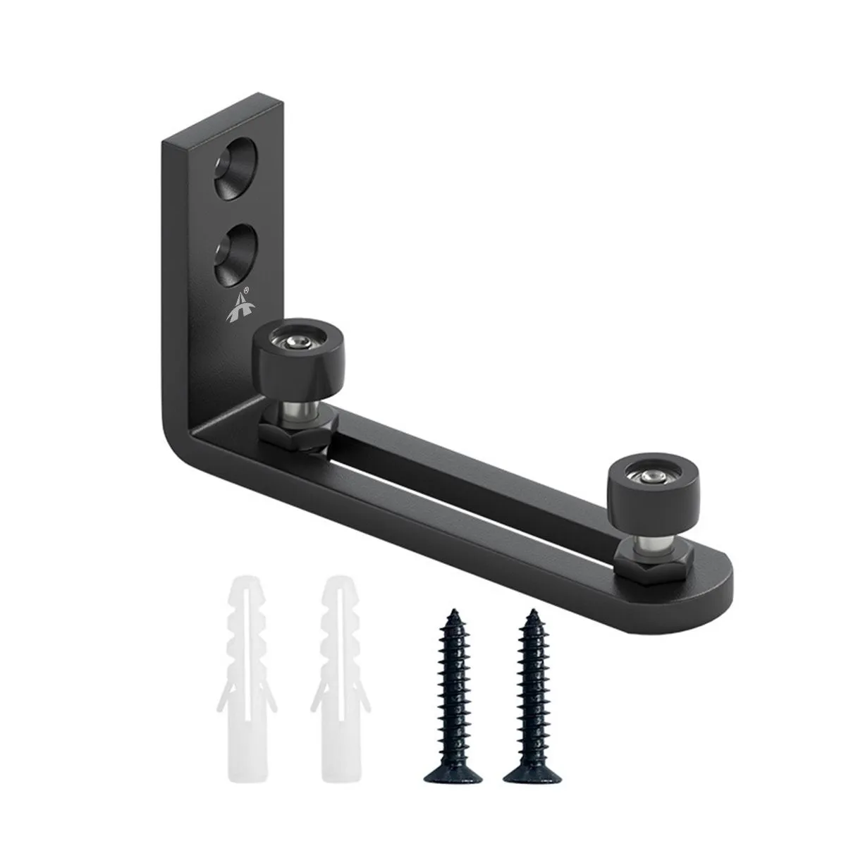 ALANES Adjustable Flush Design Sliding Barn Door Floor Guide Roller - Black