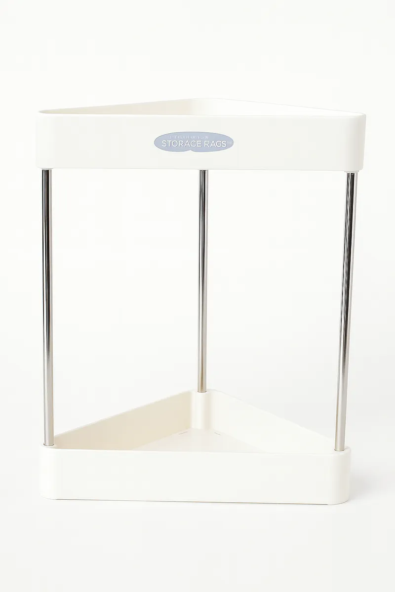 Multipurpose Corner Storage Rack - 2-Tier Bathroom & Kitchen Organizer