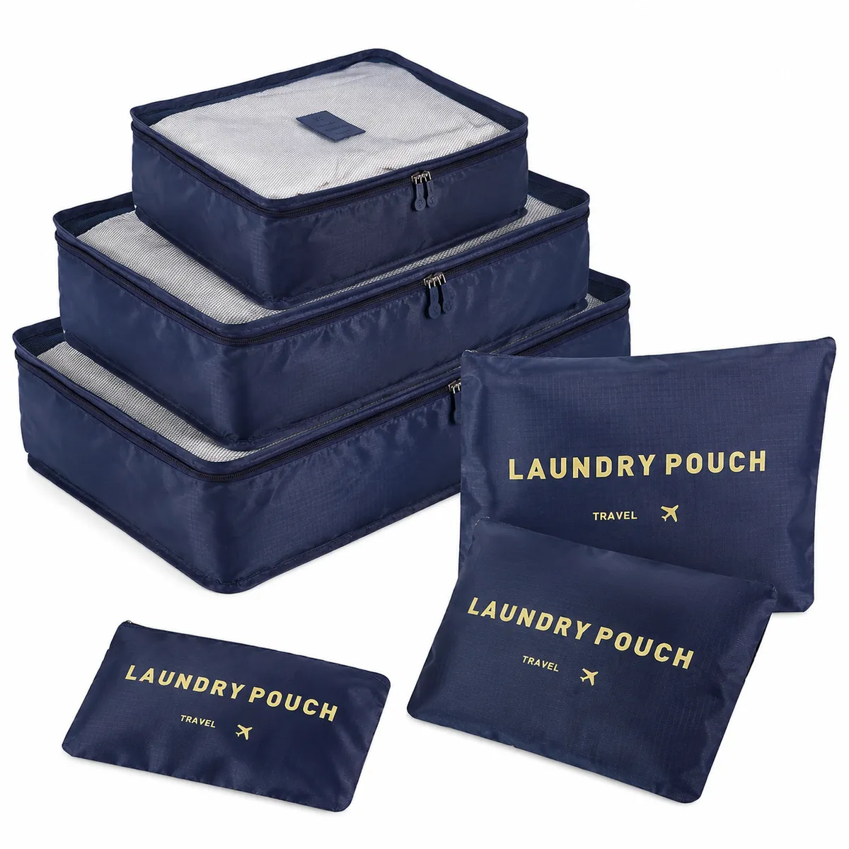SKY-TOUCH Luggage Packing Cubes Organizer Set - Dark Blue - 6 Piece