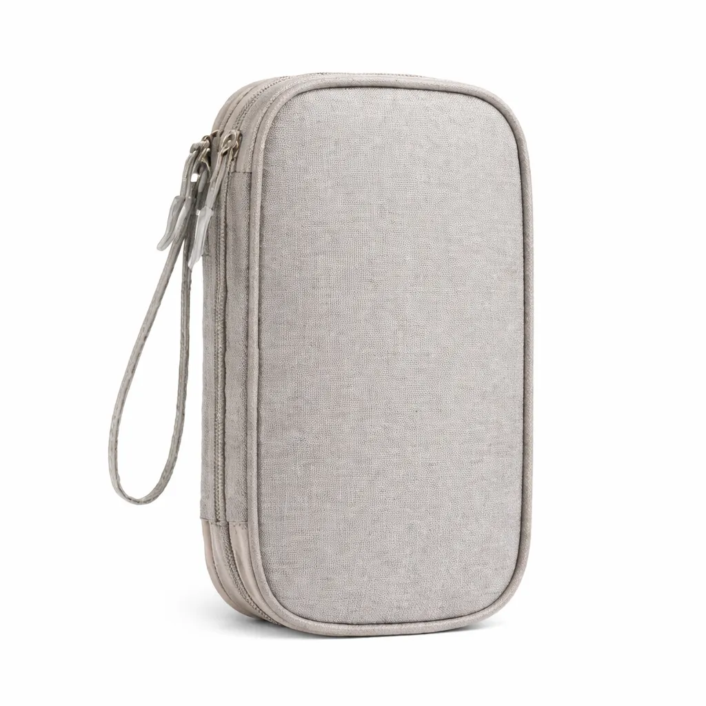 Electronic Cable Organiser Bag Travel Storage Case for Charger Grey