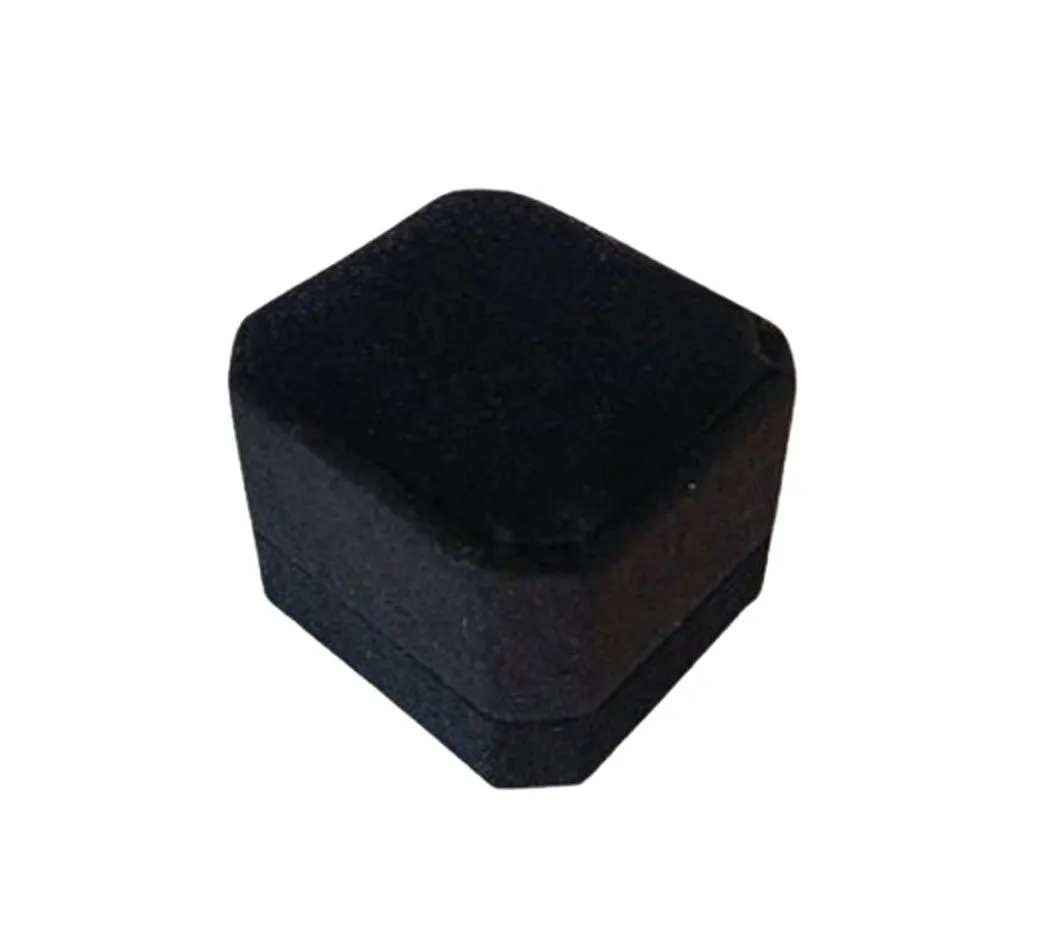 Velvet Bands Ring Box Assorted Colours - Black