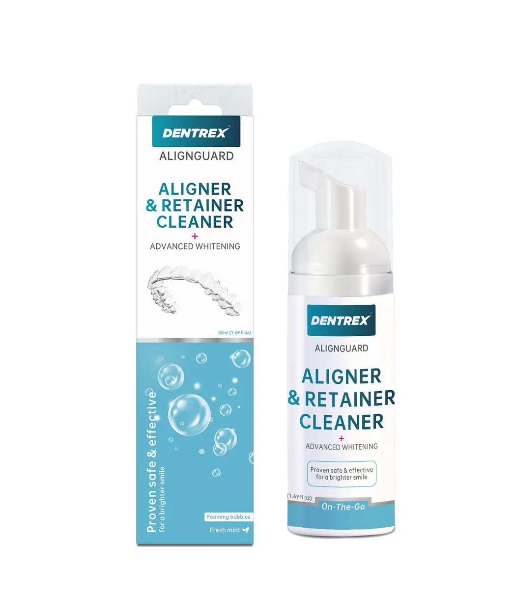 DentreX Aligner & Retainer Cleaning Foam + Advanced Whitening- 50ml