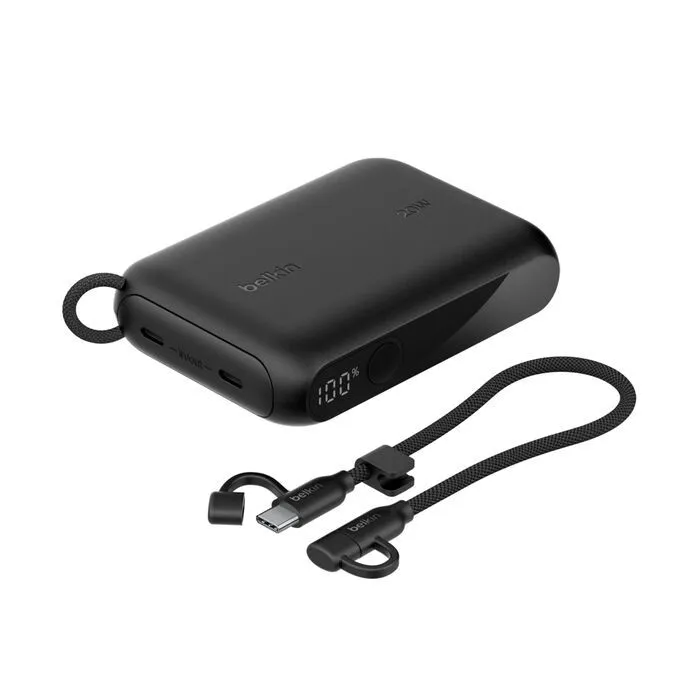 Belkin Portable Charger, Slim USB-C Power Bank 10,000mAh with 2 USB-C Ports, Digital Battery Displa…