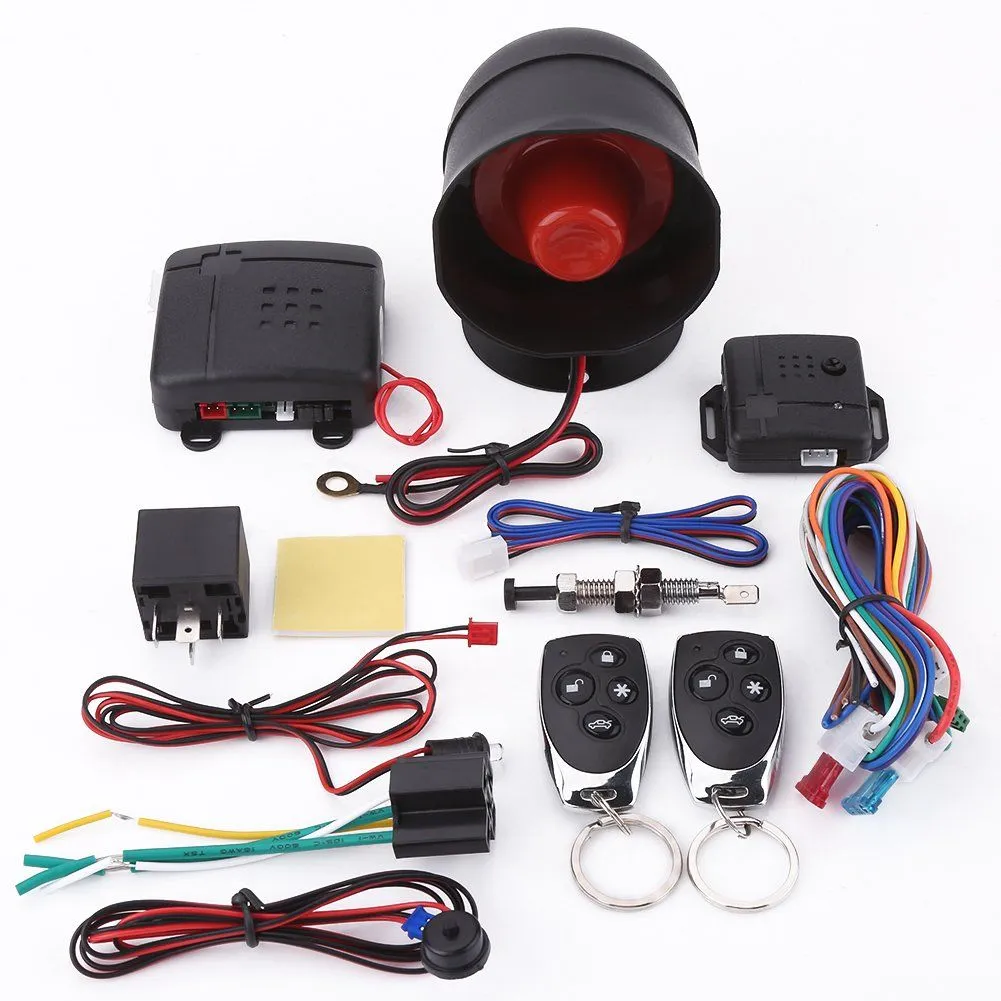 Car Alarm Security System with 2 Remote Controls Siren