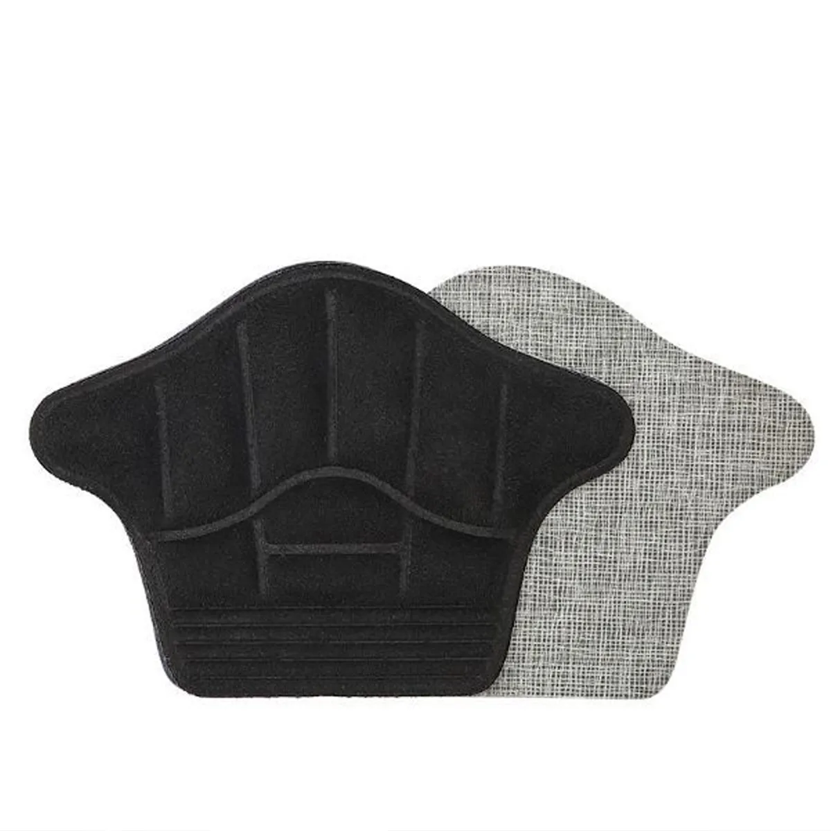Soft Heel Pad Grips Reusable Stick On Inserts For Men/ Women - 1 Pair - Black