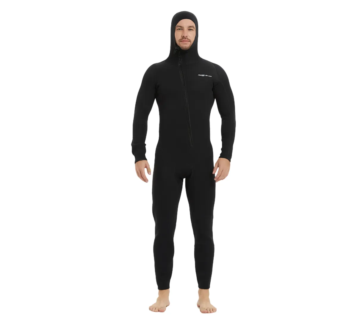 Rideship 3mm Front Zip Neoprene Hooded Wetsuit for Surfing Snorkeling and Diving