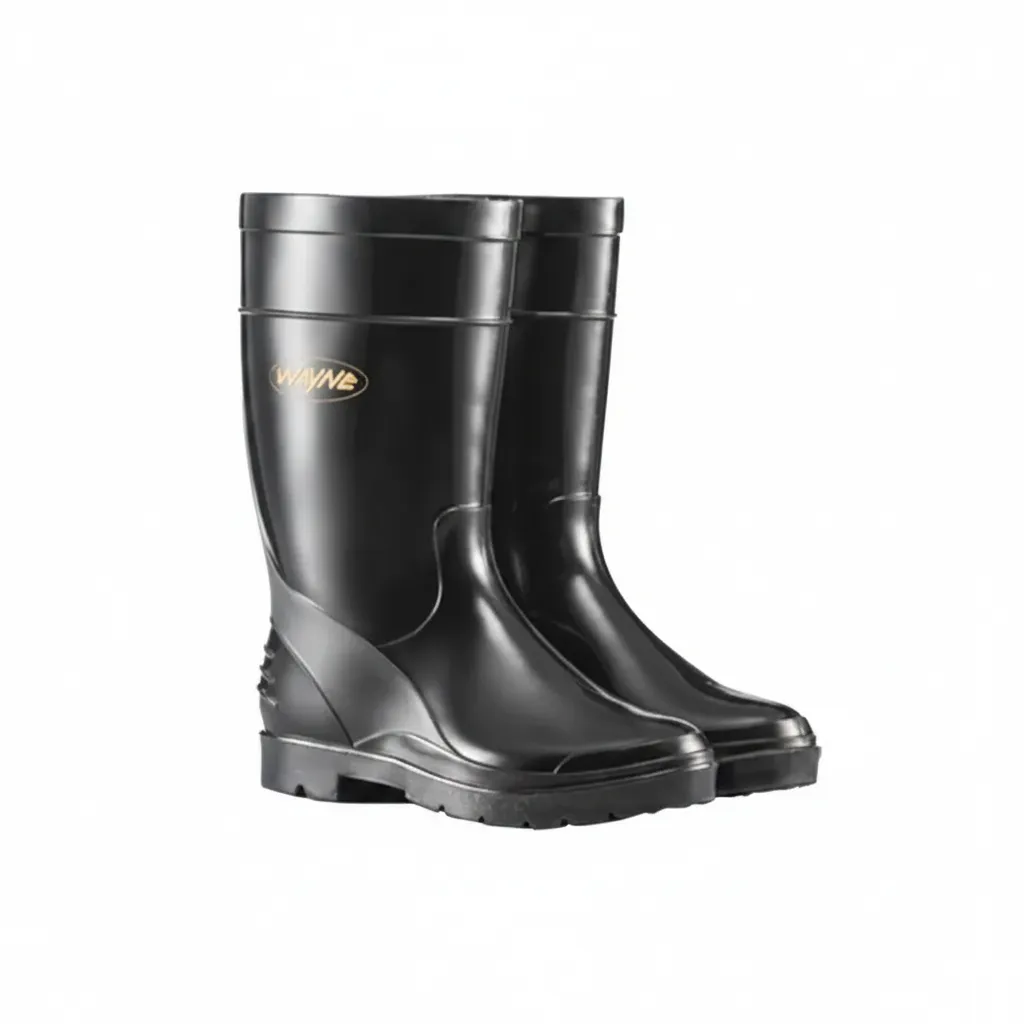 Wayne Gumboots Ladies Half-Length Black PVC Boots for Outdoor Use