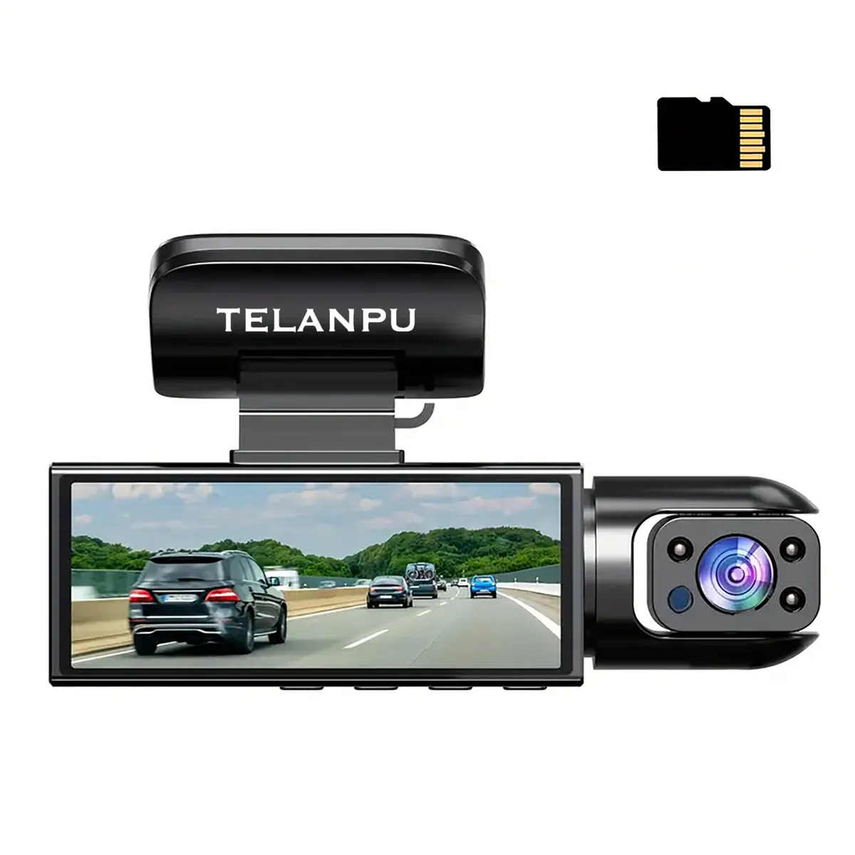 TELANPU1080P Dual Camera Dash Cam For Cars With IR Night Vision Dash Camera