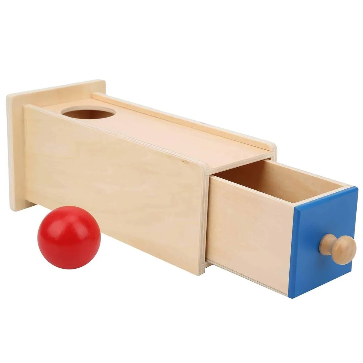 Three-Color Wooden Child Wooden Ball Box
