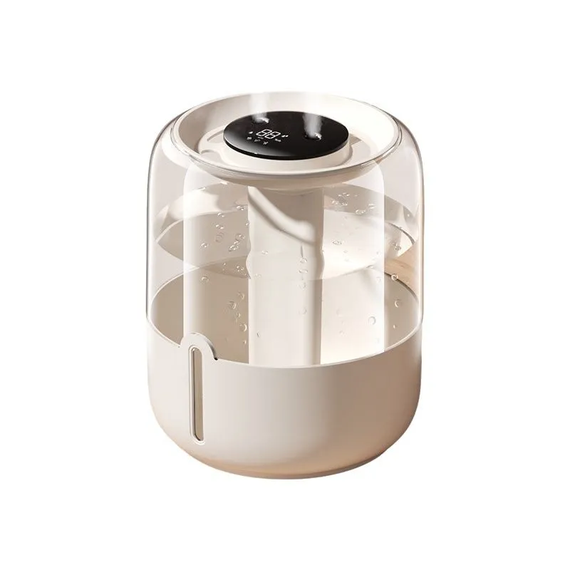 New 6.8L Large Capacity Humidifier USB Dual Spray for Home Dormitory Office - Beige humidity displa…