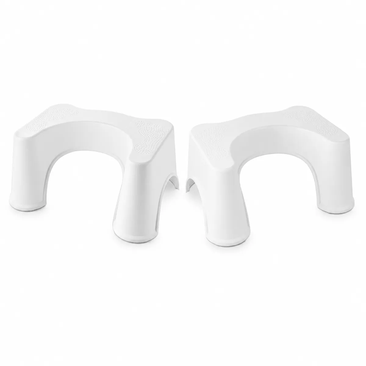 SKY-TOUCH 2 Pack Non-Slip Toilet Squat Stool - White 39 x 23 x 17cm