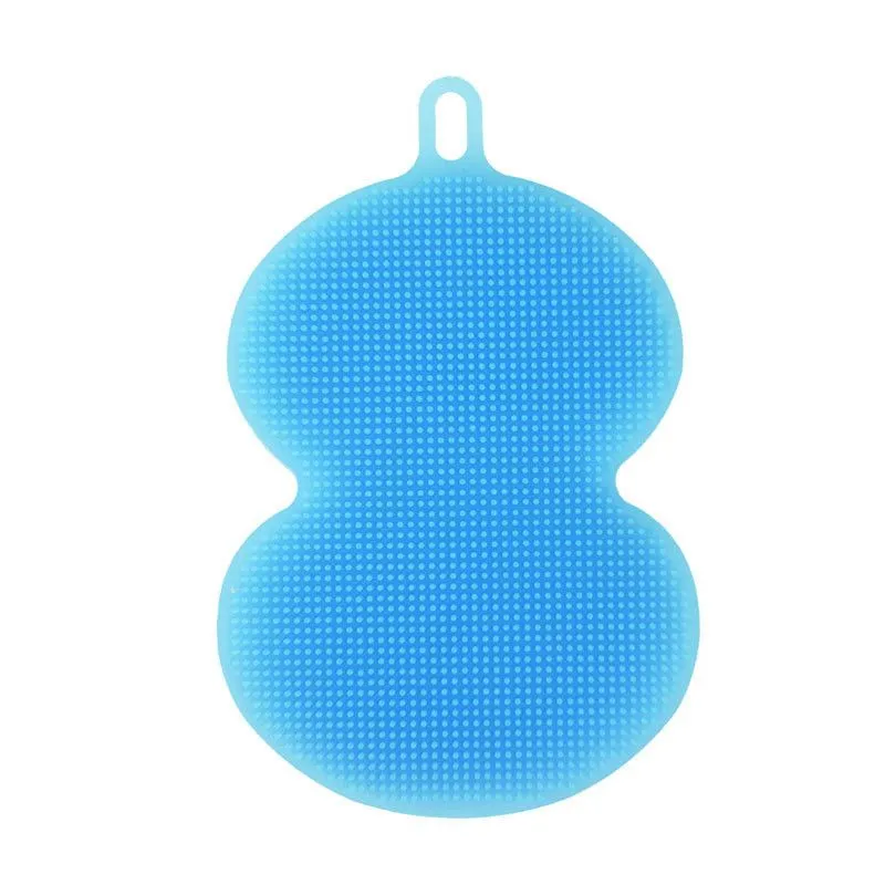 Silicone Dish Washing Sponge Scrubber - Blue