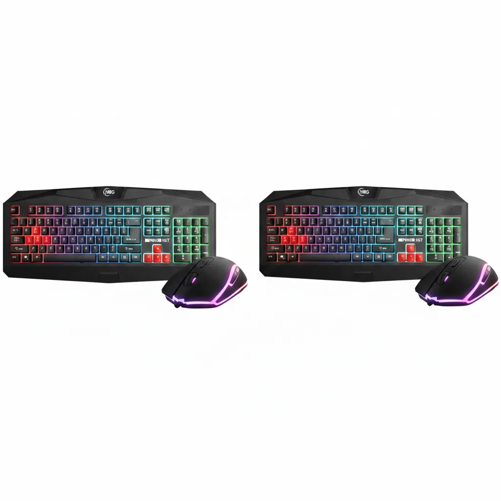 KWG Wired RGB Gaming Keyboard and Mouse Combo - Spill-Resistant - 2 Pack