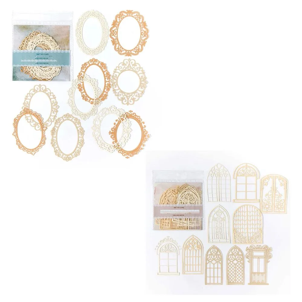 Craft Lace Scrapbooking Material Paper Vintage Oval & Frames Set of 20
