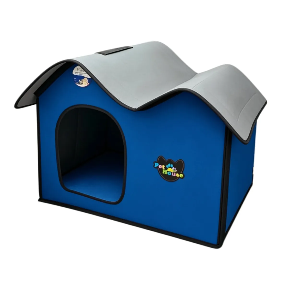 Foldable Pet House Bed for Cats & Small Dogs - Fabric 54 x 45cm - Blue