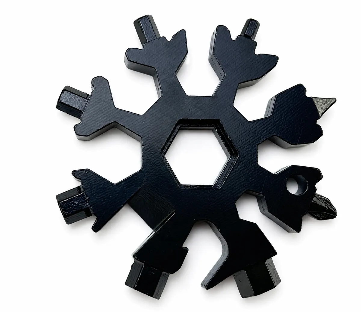 18-in-1 Snowflake Multi Tool Wrench Screwdriver EDC Keychain - Black