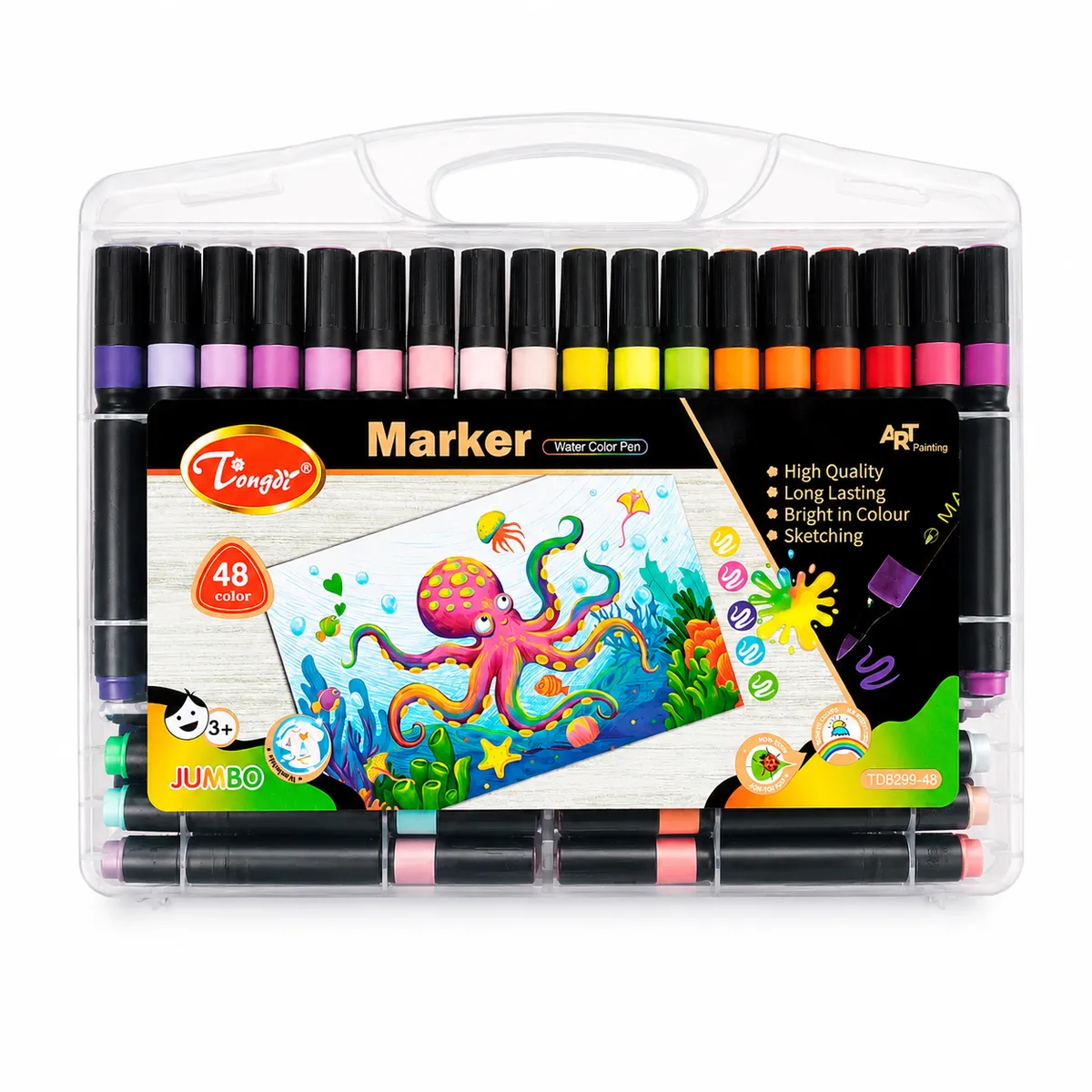 48 Colour Washable Marker Set with Carry Cas