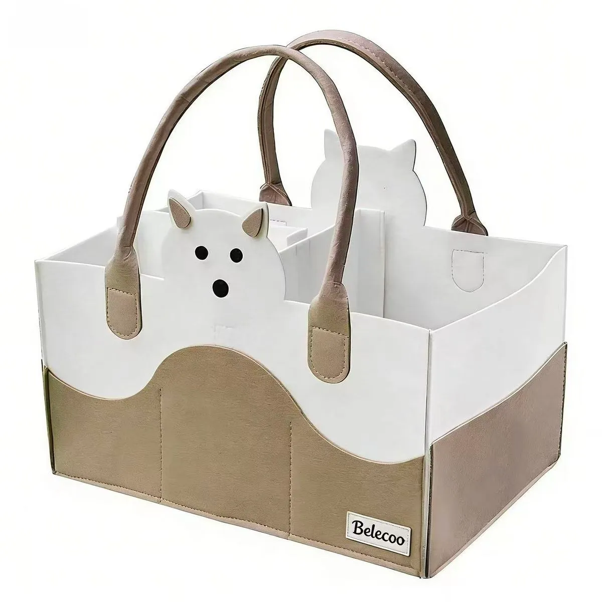 Baby Foldable Diaper Caddy Storage Holder Carrier Bag - Bear