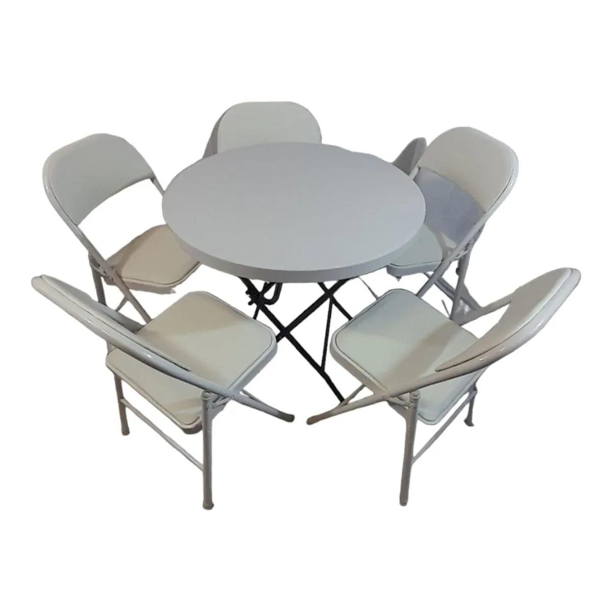 Sastro - 5 Folding Padded Chair Outdoor Dining Table Combo-Tp2
