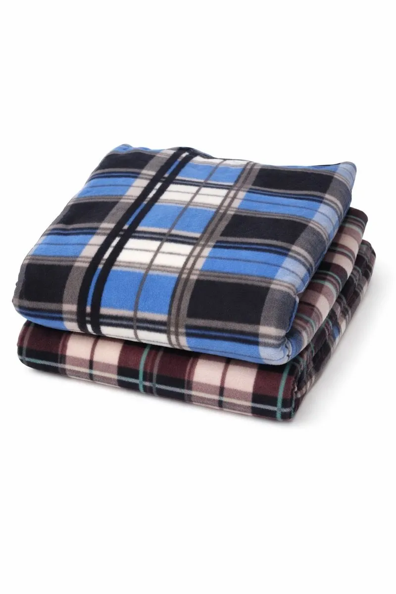 2 Pack Large Soft Fleece Pet Blankets for Dogs and Cats - Assorted Colour