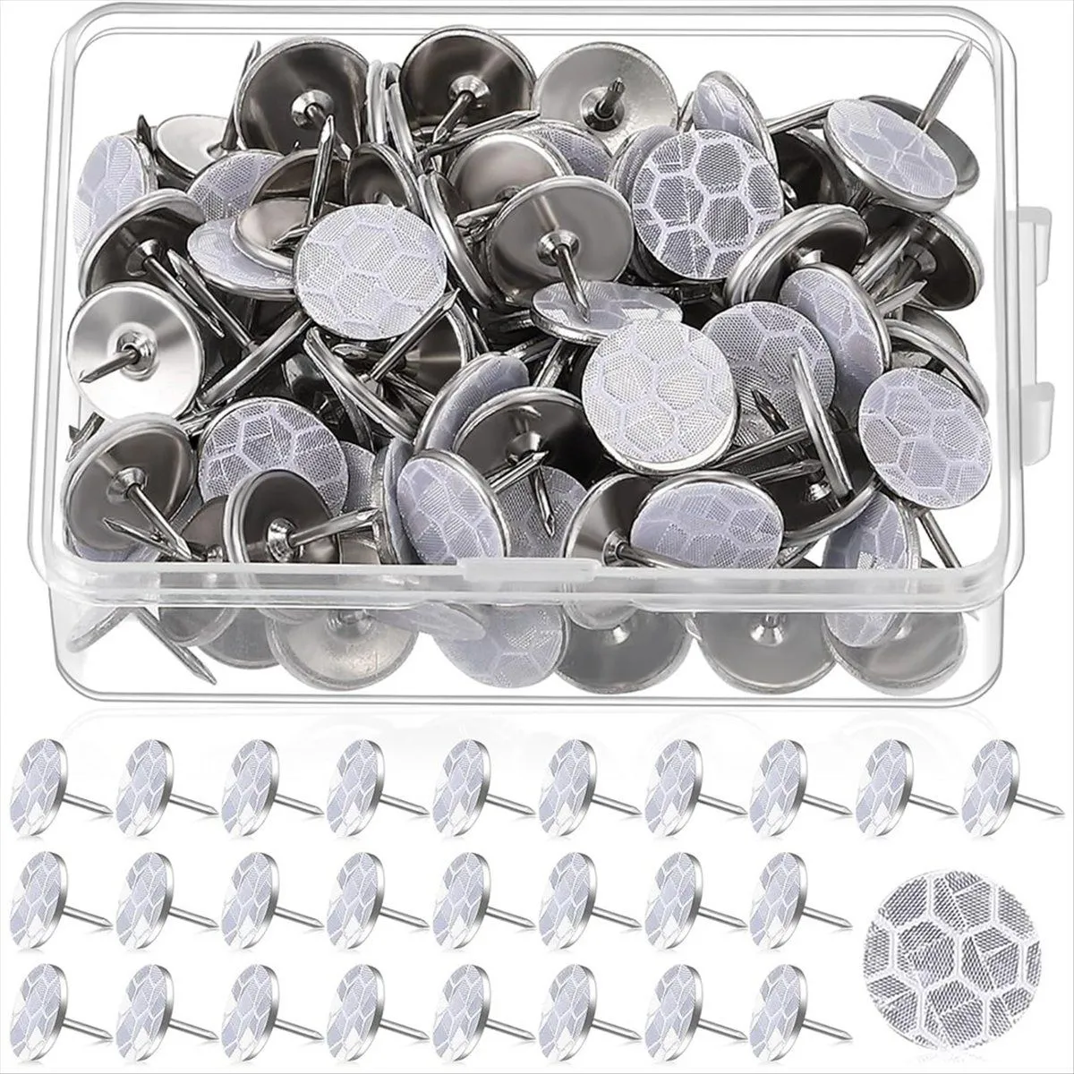 100Pcs Reflective Tacks Trail Marking Tacks Reflective Trail Tacks Glow Tac