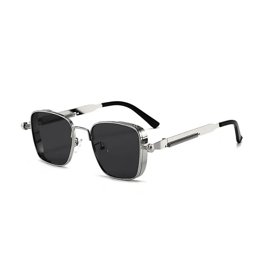 Black Gray Fashionable Sunglasses, Punk Style Personalized Sunglasses